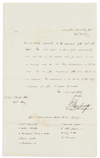 BAINBRIDGE, WILLIAM. Two Letters Signed, "WmBainbridge," to Lieutenant George W. Storer,